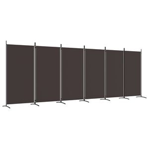 vidaXL 6-Panel Room Divider Brown 520x180 cm Fabric