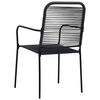 vidaXL Garden Chairs 4 pcs Cotton Rope and Steel Black