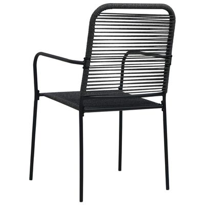 vidaXL Garden Chairs 4 pcs Cotton Rope and Steel Black,  vidaXL Garden Chairs 4 pcs Cotton Rope and Steel Black
