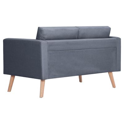 vidaXL Sofa 2-Seater Fabric Dark Grey, dark grey vidaXL Sofa 2-Seater Fabric Dark Grey