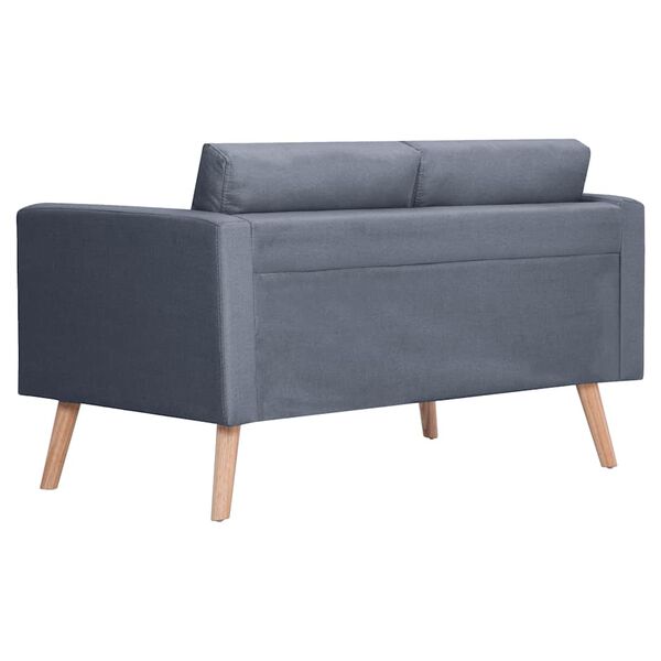 vidaXL Sofa 2-Seater Fabric Dark Grey