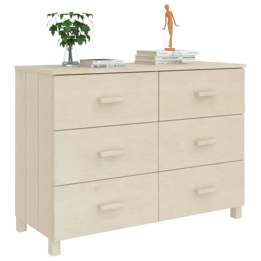 vidaXL Sideboard HAMAR Honey Brown 113x40x80 cm Solid Wood Pine
