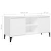 vidaXL TV Cabinet with Metal Legs White 103.5x35x50 cm