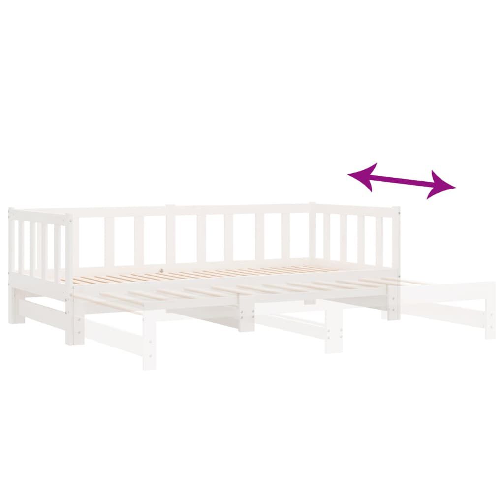 vidaXL Pull-out Day Bed without Mattress White 2x(90x200)cm