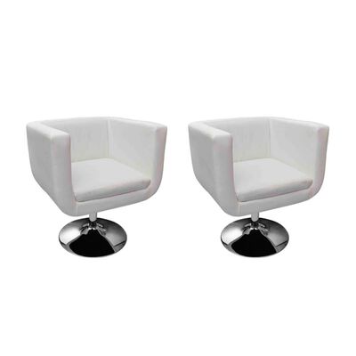 vidaXL Bar Chairs 2 pcs White Faux Leather, white vidaXL Bar Chairs 2 pcs White Faux Leather