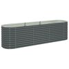 vidaXL Garden Raised Bed | Grey | Galvanised Steel | 320x80x81 cm