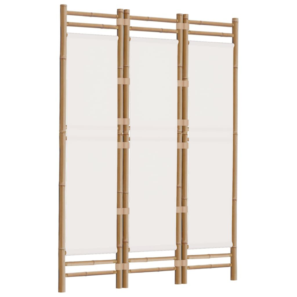 vidaXL Folding 3-Panel Room Divider 120 cm Bamboo and Canvas