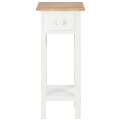 vidaXL Side Table White 27x27x65.5 cm Wood, brown and white vidaXL Side Table White 27x27x65.5 cm Wood