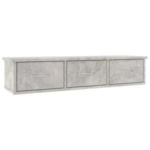 vidaXL Wall-mounted Drawer Shelf Concrete Grey 88x26x18,5 cm Engineered Wood