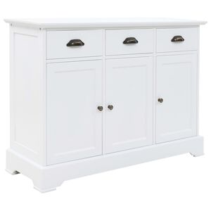 vidaXL Sideboard | White | MDF, Pinewood, Metal | Medium | Sideboard
