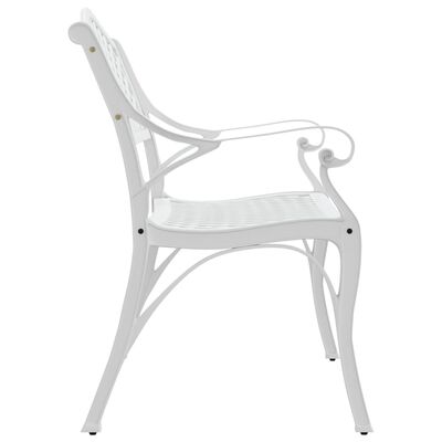 vidaXL Garden Bench 102 cm Cast Aluminium White, white vidaXL Garden Bench 102 cm Cast Aluminium White