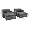 vidaXL 5 Piece Garden Lounge Set with Cushions Poly Rattan Grey