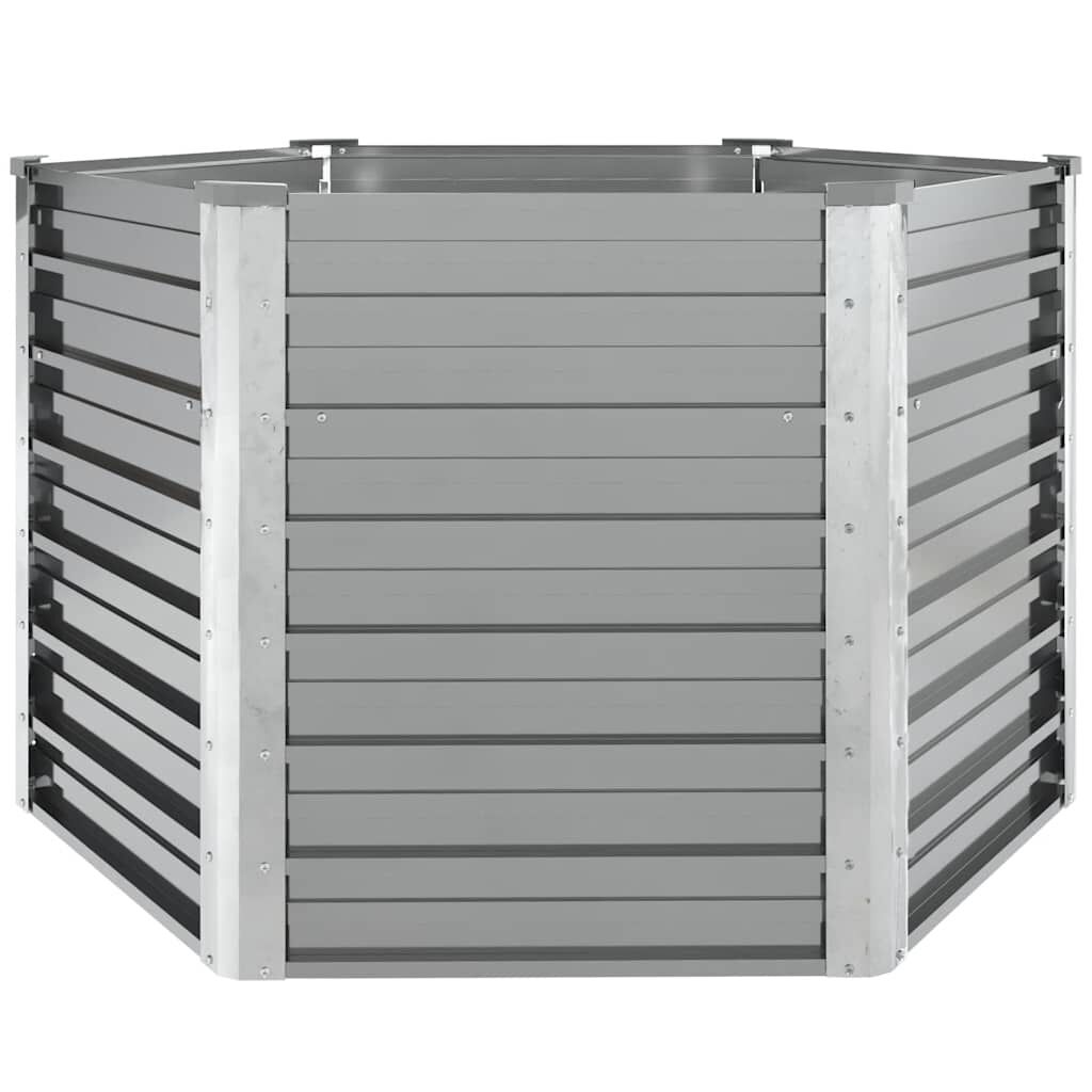 vidaXL Garden Raised Bed Galvanised Steel 129x129x77 cm Grey