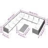 vidaXL 12 Piece Garden Lounge Set with Cushions Poly Rattan Dark Grey