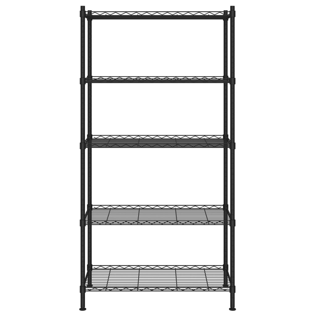 vidaXL 5-Tier Storage Shelf 90x35x180 cm Black 250 kg