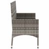 vidaXL 2-Seater Garden Bench with Cushions Grey Poly Rattan
