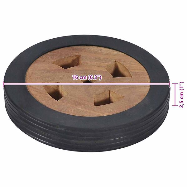 vidaXL Sunlounger Spare Wheels 2 pcs Solid Teak Wood