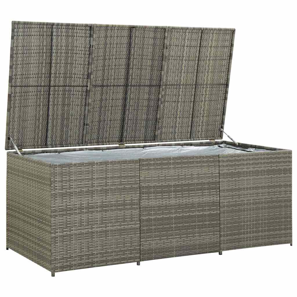 vidaXL Garden Storage Box Poly Rattan 180x90x70 cm Grey
