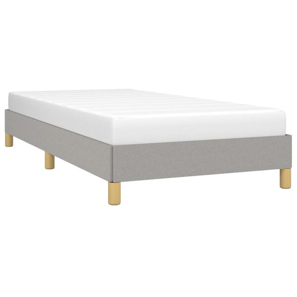 vidaXL Bed Frame without Mattress Light Grey 92x187 cm Single Fabric