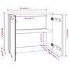 vidaXL Sideboard HAMAR Dark Grey 85x35x80 cm Solid Wood Pine
