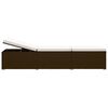 vidaXL Sun Lounger with Cushion and Tea Table Poly Rattan Brown