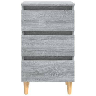 vidaXL Bed Cabinets with Solid Wood Legs 2 pcs Grey Sonoma 40x35x69 cm, grey sonoma vidaXL Bed Cabinets with Solid Wood Legs 2 pcs Grey Sonoma 40x35x69 cm