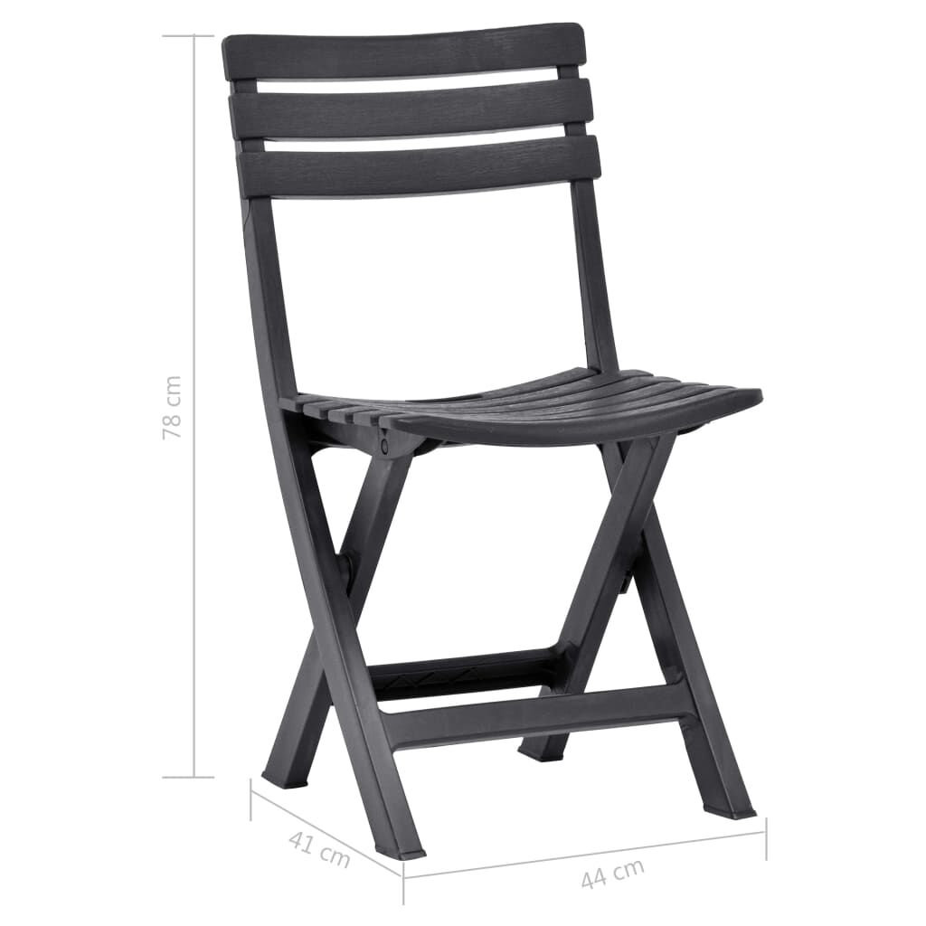vidaXL Folding Garden Chairs 2 pcs Plastic Anthracite