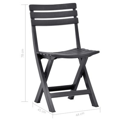 vidaXL Folding Garden Chairs 2 pcs Plastic Anthracite, anthracite vidaXL Folding Garden Chairs 2 pcs Plastic Anthracite