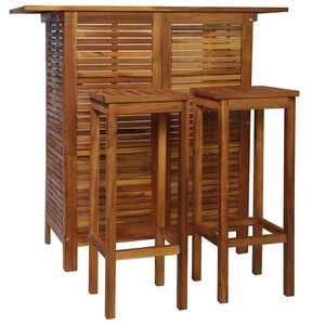 vidaXL 3 Piece Garden Bar Set Solid Wood Acacia