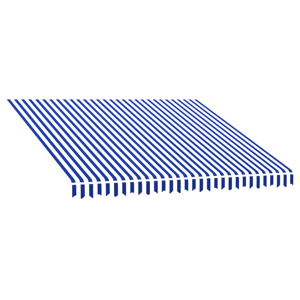 vidaXL Awning Top Sunshade Canvas Blue & White 300x250 cm