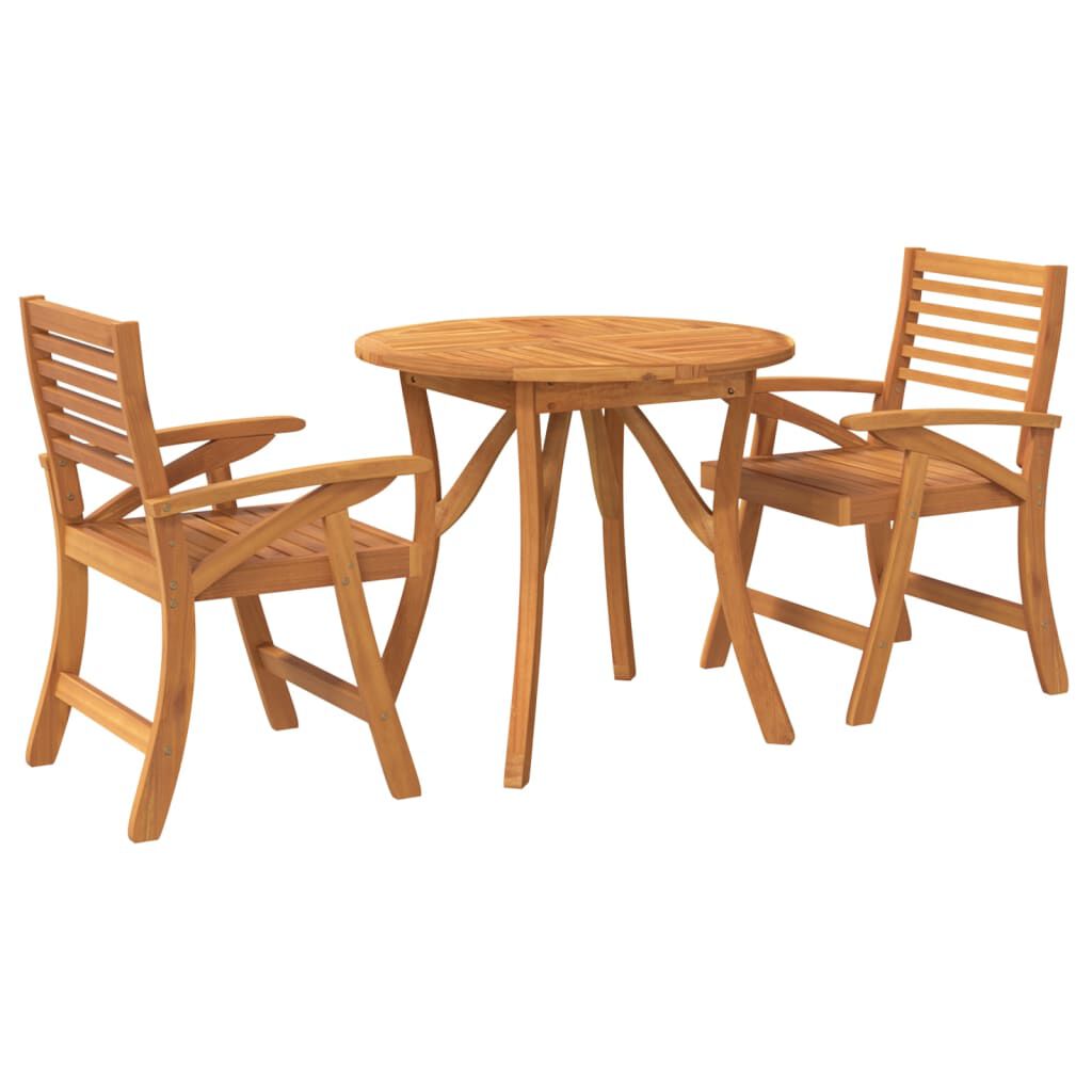 vidaXL 3 Piece Garden Dining Set Solid Wood Acacia