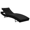 vidaXL Sun Loungers 2 pcs with Table Poly Rattan and Textilene Black