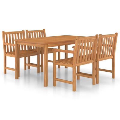 vidaXL 5 Piece Garden Dining Set 150x90 cm Solid Teak Wood,  vidaXL 5 Piece Garden Dining Set 150x90 cm Solid Teak Wood