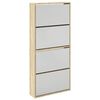 vidaXL Shoe Cabinet 4-Layer Mirror Oak 63x17x134 cm