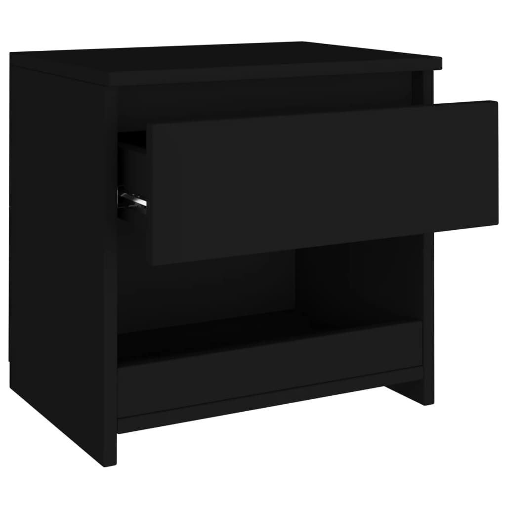 vidaXL Bedside Cabinets 2 pcs Black 40x30x39 cm Engineered Wood