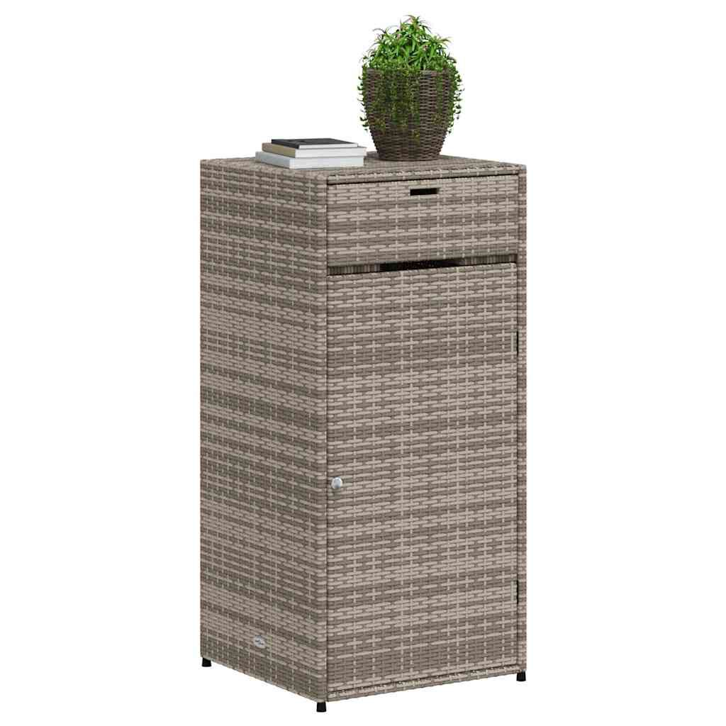 vidaXL Garden Storage Cabinet Grey 55x55x111 cm Poly Rattan