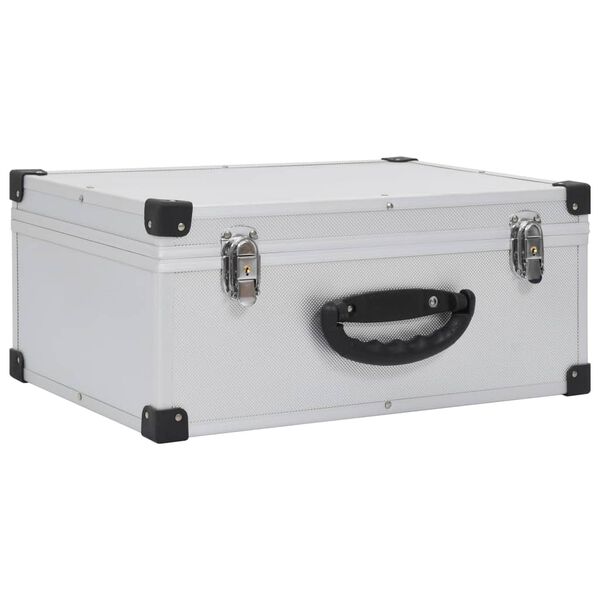 vidaXL CD Case for 60 CDs Aluminium ABS Silver