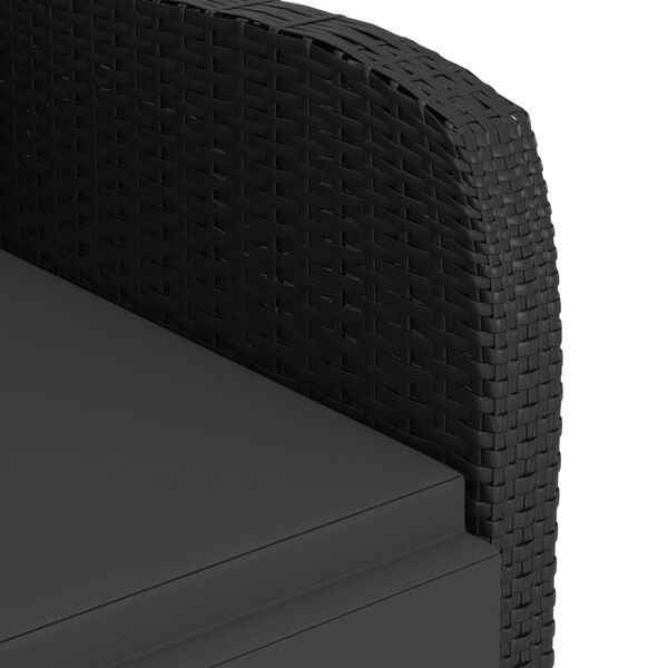 vidaXL 11 Piece Outdoor Dining Set with Cushions Poly Rattan Black