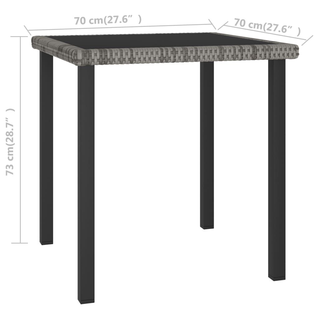 vidaXL 3 Piece Garden Dining Set Poly Rattan Grey