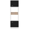vidaXL Microwave Cabinet Lyon Black 60x57x207 cm Engineered Wood