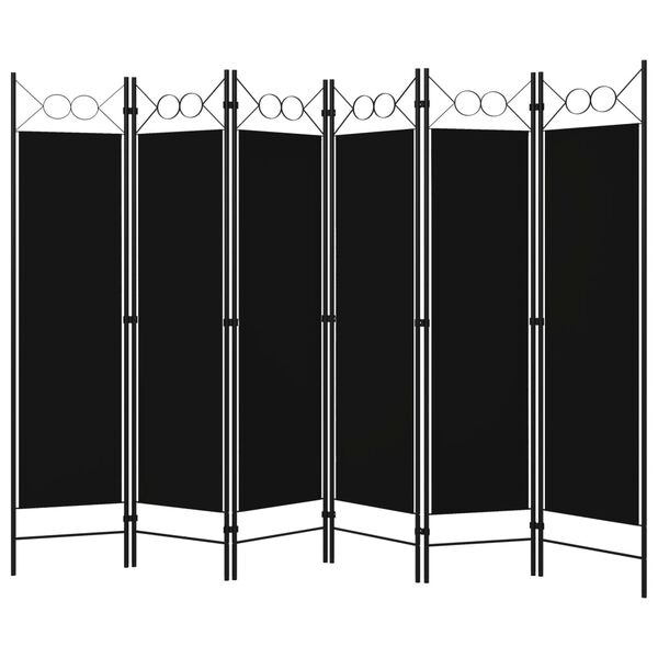 vidaXL 6-Panel Room Divider Black 240x180 cm