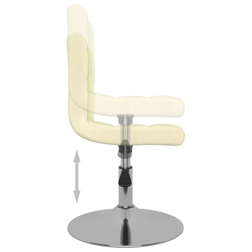vidaXL Swivel Dining Chairs 2 pcs Cream Fabric
