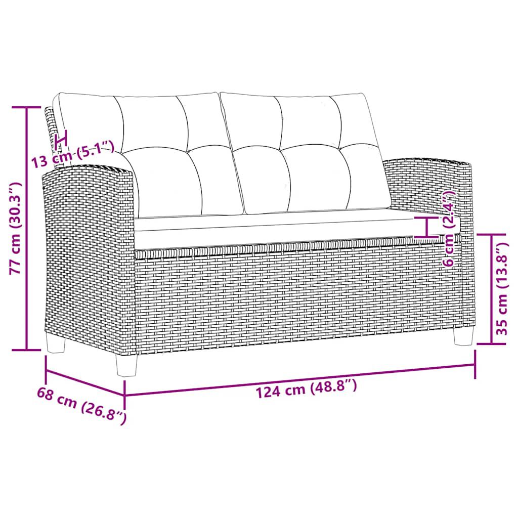 vidaXL 6 Piece Garden Sofa Set with Cushions Poly Rattan Dark Grey