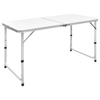 vidaXL Foldable Camping Table Height Adjustable Aluminium 120 x 60 cm,  vidaXL Foldable Camping Table Height Adjustable Aluminium 120 x 60 cm