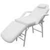 vidaXL Facial Bed Adjustable White Artificial Leather