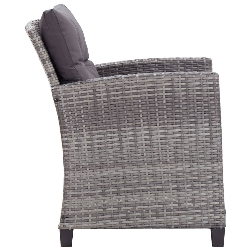 vidaXL 6 Piece Garden Sofa Set with Cushions Poly Rattan Dark Grey
