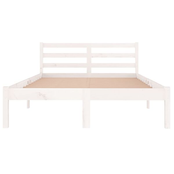 vidaXL Bed Frame without Mattress Solid Wood Pine 120x200cm White