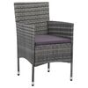 vidaXL Garden Dining Chairs 2 pcs Poly Rattan Grey