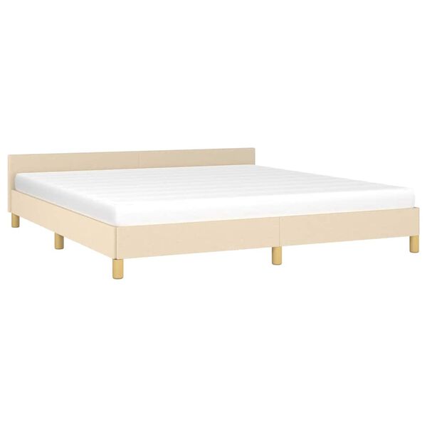 vidaXL Bed Frame without Mattress Cream 180x200 cm Super King Fabric