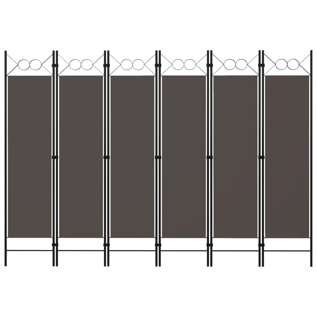 vidaXL 6-Panel Room Divider Anthracite 240x180 cm